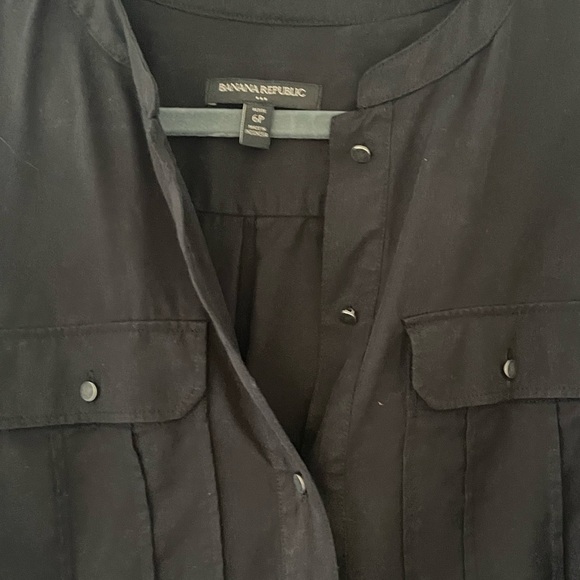 Banana Republic black button down dress Petite size 6 - Picture 3 of 7